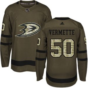 Boern-NHL-Anaheim-Ducks-Ishockey-Troeje-Antoine-Vermette-50-Groen-Salute-to-Service