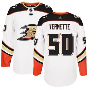 Boern-NHL-Anaheim-Ducks-Ishockey-Troeje-Antoine-Vermette-50-Hvid-Authentic-Ude