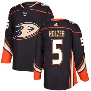 Boern-NHL-Anaheim-Ducks-Ishockey-Troeje-Korbinian-Holzer-5-Sort-Authentic-Hjemme
