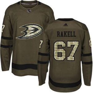 Boern-NHL-Anaheim-Ducks-Ishockey-Troeje-Rickard-Rakell-67-Camo-Groen-Authentic