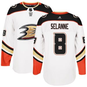 Boern-NHL-Anaheim-Ducks-Ishockey-Troeje-Teemu-Selanne-8-Hvid-Authentic-Ude