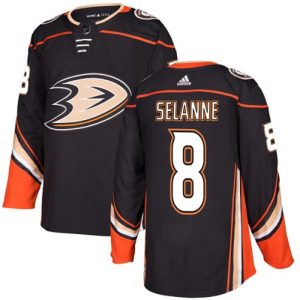 Boern-NHL-Anaheim-Ducks-Ishockey-Troeje-Teemu-Selanne-8-Sort-Authentic-Hjemme