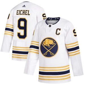 Boern-NHL-Buffalo-Sabres-Ishockey-Troeje-Jack-Eichel-9-2019-50th-Season-Hvid-Authentic
