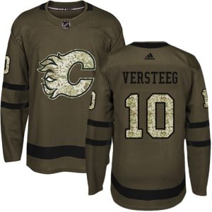 Boern-NHL-Calgary-Flames-Ishockey-Troeje-Kris-Versteeg-10-Authentic-Groen-Salute-to-Service