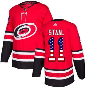 Boern-NHL-Carolina-Hurricanes-Ishockey-Troeje-Jordan-Staal-11-Authentic-Roed-USA-Flag-Fashion