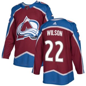 Boern-NHL-Colorado-Avalanche-Ishockey-Troeje-Colin-Wilson-22-Authentic-Burgundy-Roed-Hjemme