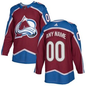 Boern-NHL-Colorado-Avalanche-Ishockey-Troeje-Customized-Hjemme-Burgundy-Roed-Authentic