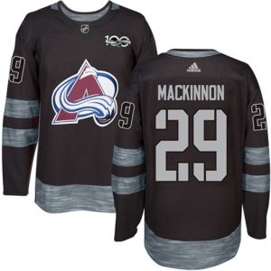 Boern-NHL-Colorado-Avalanche-Ishockey-Troeje-Nathan-MacKinnon-29-Authentic-Sort-1917-2017-100th-Anniversary