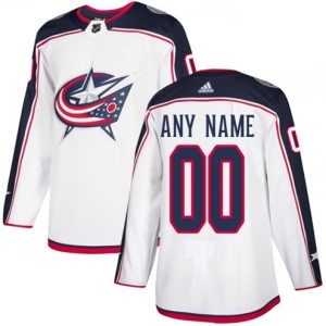 Boern-NHL-Columbus-Blue-Jackets-Ishockey-Troeje-Customized-Ude-Hvid-Authentic