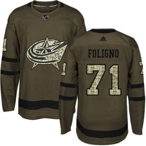 Boern-NHL-Columbus-Blue-Jackets-Ishockey-Troeje-Nick-Foligno-71-Camo-Groen-Authentic