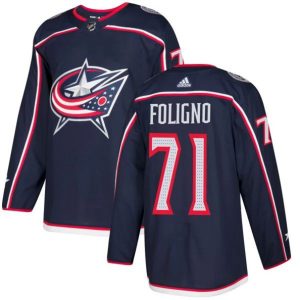 Boern-NHL-Columbus-Blue-Jackets-Ishockey-Troeje-Nick-Foligno-71-Navy-Authentic