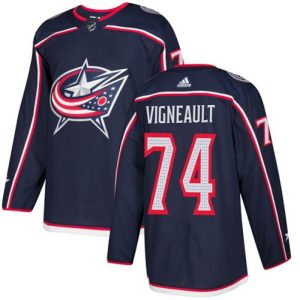 Boern-NHL-Columbus-Blue-Jackets-Ishockey-Troeje-Sam-Vigneault-74-Authentic-Navy-Blaa-Hjemme