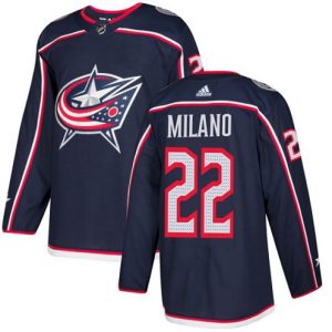 Boern-NHL-Columbus-Blue-Jackets-Ishockey-Troeje-Sonny-Milano-22-Authentic-Navy-Blaa-Hjemme