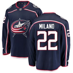 Boern-NHL-Columbus-Blue-Jackets-Ishockey-Troeje-Sonny-Milano-22-Breakaway-Navy-Blaa-Fanatics-Branded-Hjemme