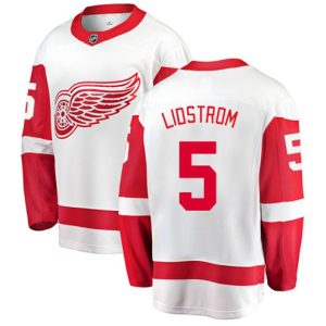 Boern-NHL-Detroit-Red-Wings-Ishockey-Troeje-Nicklas-Lidstrom-5-Breakaway-Hvid-Fanatics-Branded-Ude