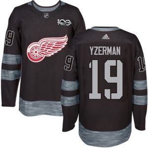 Boern-NHL-Detroit-Red-Wings-Ishockey-Troeje-Steve-Yzerman-19-Authentic-Sort-1917-2017-100th-Anniversary