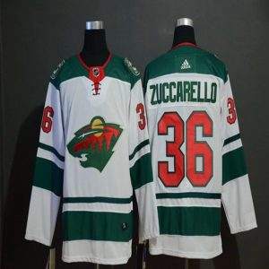 Boern-NHL-Minnesota-Wild-Ishockey-Troeje-Mats-Zuccarello-36-2018-19-Hvid-Authentic