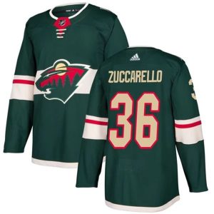 Boern-NHL-Minnesota-Wild-Ishockey-Troeje-Mats-Zuccarello-36-Groen-Authentic