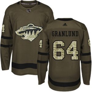 Boern-NHL-Minnesota-Wild-Ishockey-Troeje-Mikael-Granlund-64-Authentic-Groen-Salute-to-Service