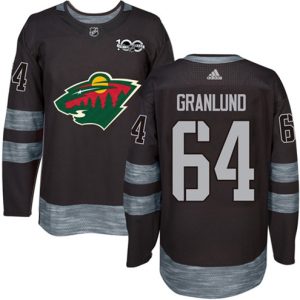 Boern-NHL-Minnesota-Wild-Ishockey-Troeje-Mikael-Granlund-64-Authentic-Sort-1917-2017-100th-Anniversary