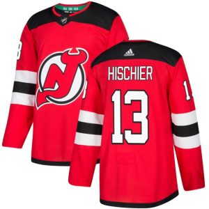 Boern-NHL-New-Jersey-Devils-Ishockey-Troeje-Nico-Hischier-13-Authentic-Roed-Hjemme
