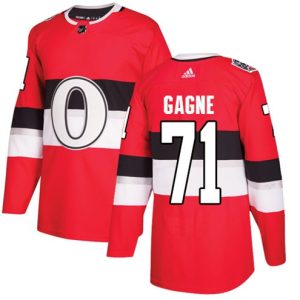 Boern-NHL-Ottawa-Senators-Ishockey-Troeje-Gabriel-Gagne-71-Authentic-Roed-2017-100-Classic