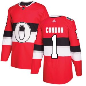 Boern-NHL-Ottawa-Senators-Ishockey-Troeje-Mike-Condon-1-Authentic-Roed-2017-100-Classic