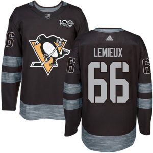 Boern-NHL-Pittsburgh-Penguins-Ishockey-Troeje-Mario-Lemieux-66-Authentic-Sort-1917-2017-100th-Anniversary
