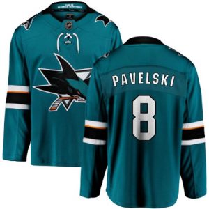 Boern-NHL-San-Jose-Sharks-Ishockey-Troeje-Joe-Pavelski-8-Breakaway-Teal-Groen-Fanatics-Branded-Hjemme