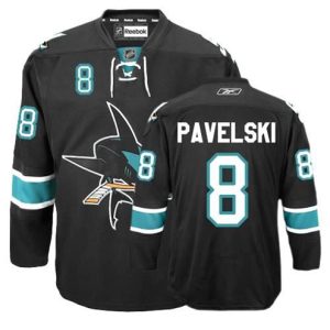 Boern-NHL-San-Jose-Sharks-Ishockey-Troeje-Joe-Pavelski-8-Reebok-Sort-Third