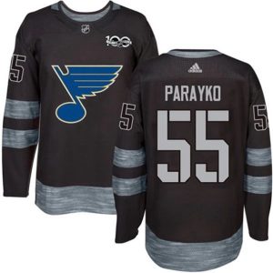 Boern-NHL-St.-Louis-Blues-Ishockey-Troeje-Colton-Parayko-55-1917-2017-100th-Anniversary-Sort-Authentic