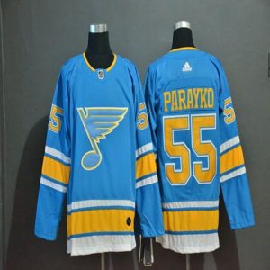 Boern-NHL-St.-Louis-Blues-Ishockey-Troeje-Colton-Parayko-55-2018-19-Blaa-Authentic