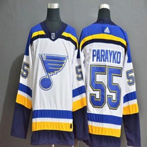 Boern-NHL-St.-Louis-Blues-Ishockey-Troeje-Colton-Parayko-55-2018-19-Hvid-Authentic
