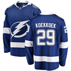 Boern-NHL-Tampa-Bay-Lightning-Ishockey-Troeje-Slater-Koekkoek-29-Breakaway-Royal-Blaa-Fanatics-Branded-Hjemme