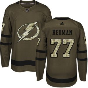 Boern-NHL-Tampa-Bay-Lightning-Ishockey-Troeje-Victor-Hedman-77-Authentic-Groen-Salute-to-Service