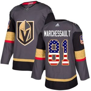 Boern-NHL-Vegas-Golden-Knights-Ishockey-Troeje-Jonathan-Marchessault-81-Graa-USA-Flag-Fashion-Authentic