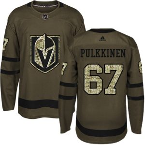 Boern-NHL-Vegas-Golden-Knights-Ishockey-Troeje-Teemu-Pulkkinen-67-Authentic-Groen-Salute-to-Service