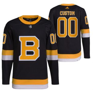 Boston-Bruins-Troeje-00-Tilpasset-Hjemme-Sort-2021-22-PrimeGreen-Authentic