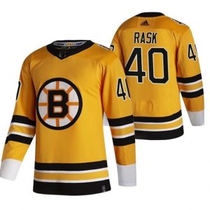 Maend-Boston-Bruins-Troeje-Tuukka-Rask-40-2022-Reverse-Retro-Gul-Authentic