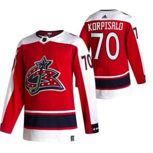 Maend-Columbus-Blue-Jackets-Troeje-Joonas-Korpisalo-70-2022-Reverse-Retro-Roed-Authentic