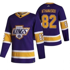 Maend-Los-Angeles-Kings-Troeje-Andreas-Athanasiou-82-2022-Reverse-Retro-Lilla-Authentic
