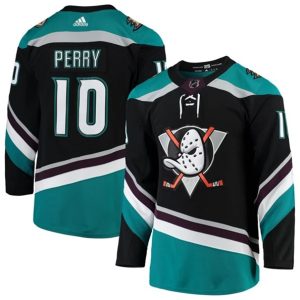 Maend-NHL-Anaheim-Ducks-Troeje-Corey-Perry-10-2018-19-Sort-Teal-Authentic