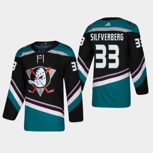 Maend-NHL-Anaheim-Ducks-Troeje-Jakob-Silfverberg-33-2018-19-SortTeal-Authentic