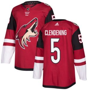 Maend-NHL-Arizona-Coyotes-Troeje-Adam-Clendening-5-Authentic-Burgundy-Roed-HjemmeJersey