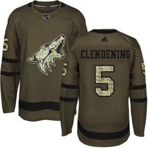 Maend-NHL-Arizona-Coyotes-Troeje-Adam-Clendening-5-Authentic-Groen-Salute-to-Service