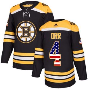 Maend-NHL-Boston-Bruins-Troeje-Bobby-Orr-4-Authentic-Sort-USA-Flag-Fashion