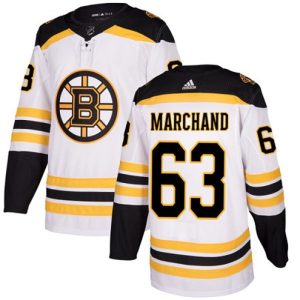 Maend-NHL-Boston-Bruins-Troeje-Brad-Marchand-63-Authentic-Hvid-Ude