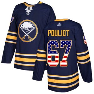 Maend-NHL-Buffalo-Sabres-Troeje-Benoit-Pouliot-67-Authentic-Navy-Blaa-USA-Flag-Fashion
