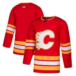 Maend-NHL-Calgary-Flames-Troeje-Blank-2018-19-Roed-Authentic