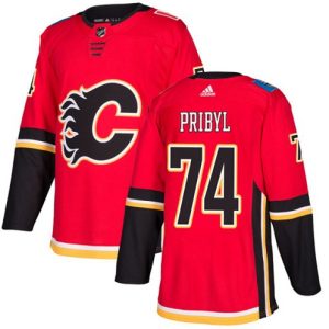 Maend-NHL-Calgary-Flames-Troeje-Daniel-Pribyl-74-Authentic-Roed-Hjemme